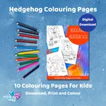 Adorable hedgehog colouring pages to download, print and colour at home.
