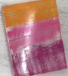 Have a go at block printing with your acrylic blocks to create easy watercolour backgrounds