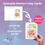 Beautiful printable Mothers Day cards for you to download and print at home.