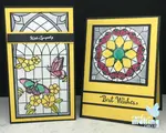 Have a go at creating beautiful Stained Glass Cards with different card making techniques.