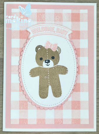 New baby card with teddy bear