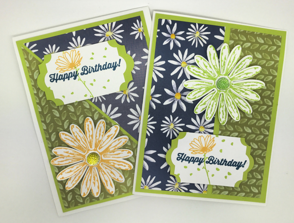 Daisy cards created with the Daisy Delight stamp set and punch from Stampin Up!