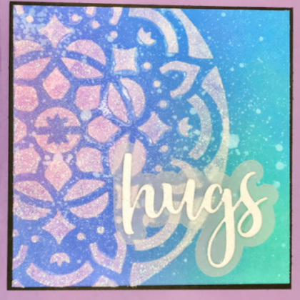 Embossing paste hugs card