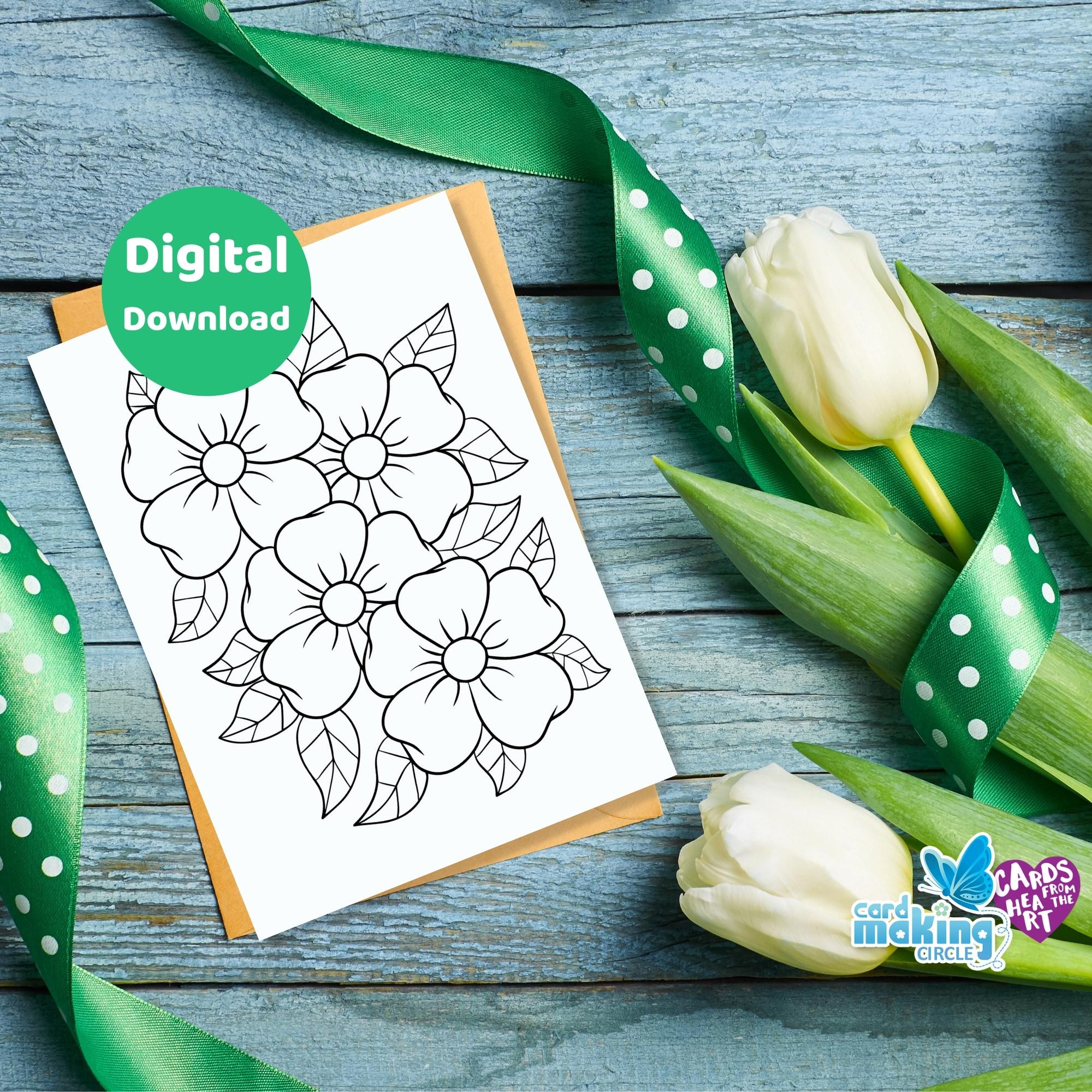 Floral Colouring Greeting Cards