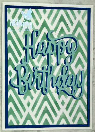 Happy Birthday card with stencilled background