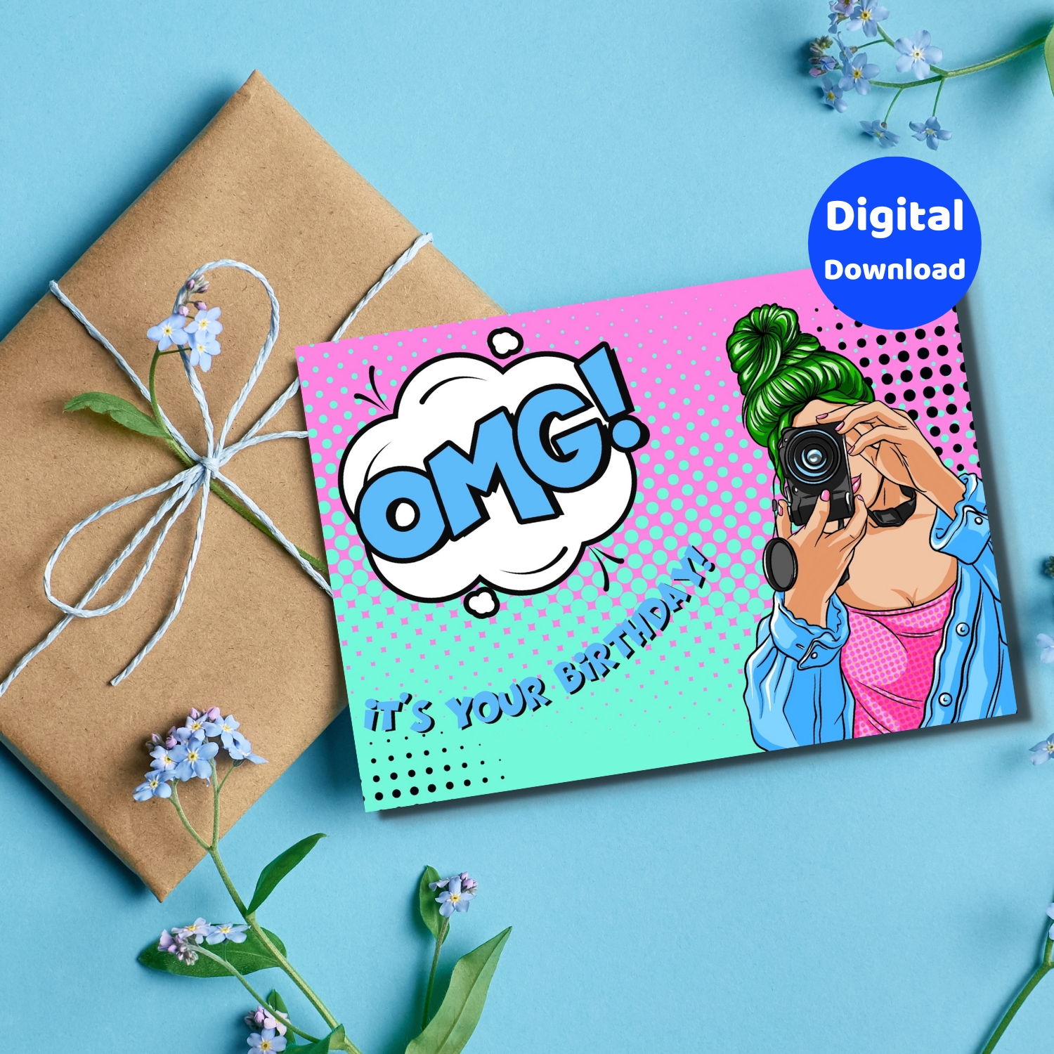 pop art birthday cards square