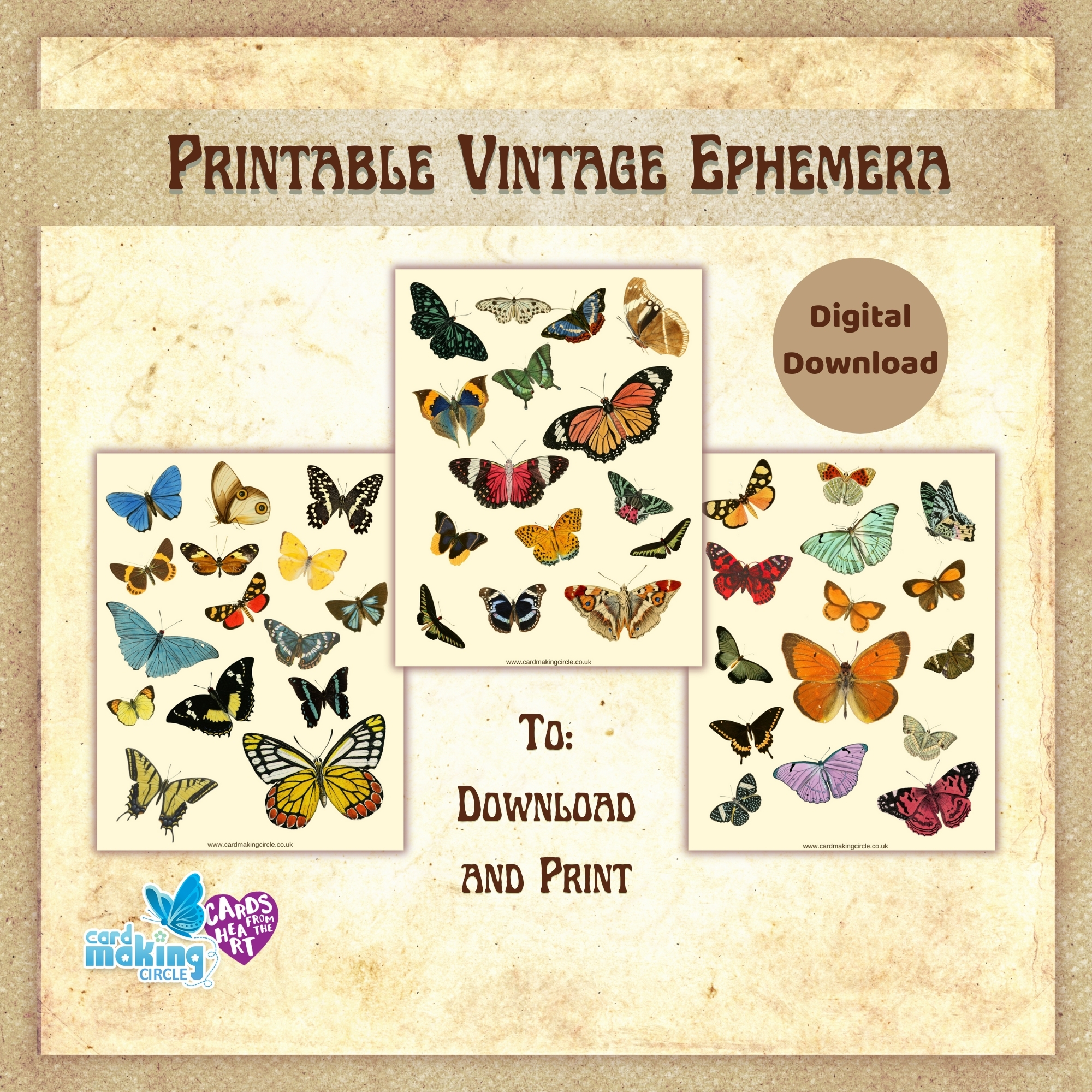 Printable digital card making kits and greeting cards for you to download and print at home.